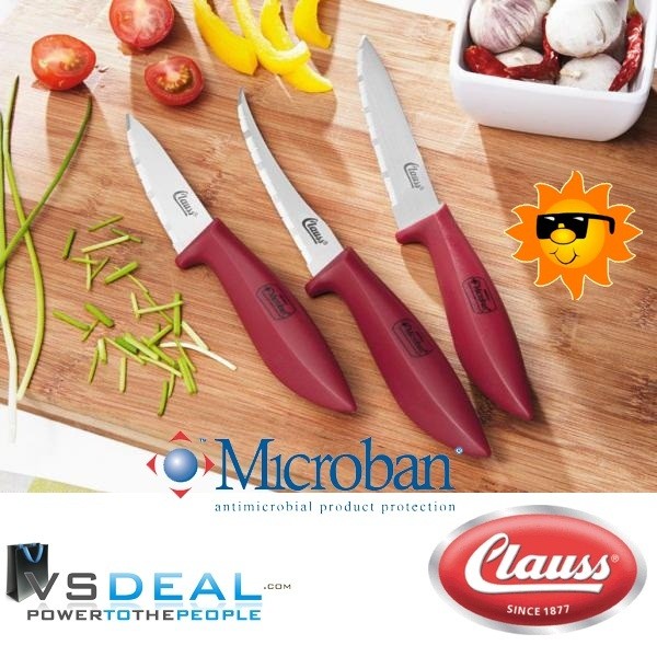 vsdeal.com - Clauss® 3- delige Keukenmessen met antibacteriële bescherming!! vsdeal.com - Clauss® 3- delige Keukenmessen met antibacteriële bescherming!!