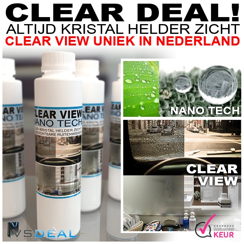 vsdeal.com - Clear View NANO Vloeistof Vuilafstotend Wondermiddel OP=OP