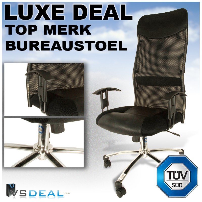 vsdeal.com - Directie Bureaustoel in het zwart met chromen afwerking OP=OP vsdeal.com - Directie Bureaustoel in het zwart met chromen afwerking OP=OP