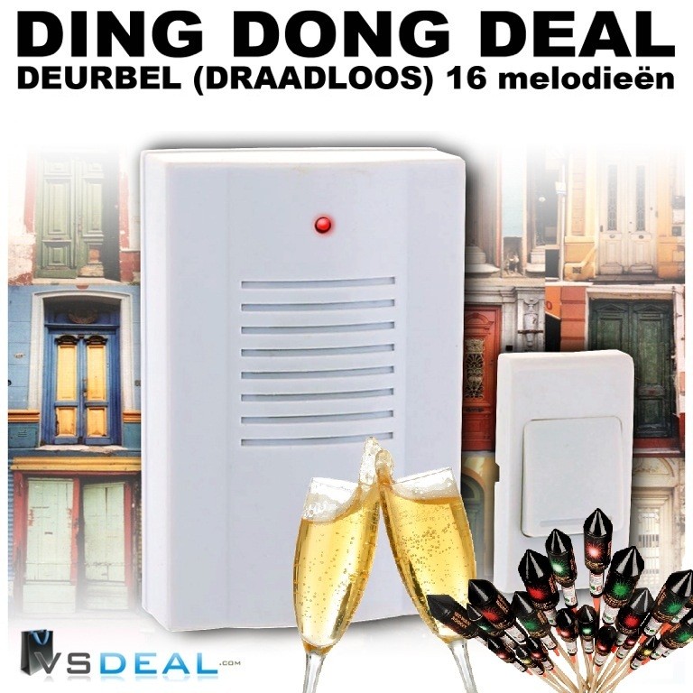 vsdeal.com - Draadloze Deurbel met 16 tonen OP=OP vsdeal.com - Draadloze Deurbel met 16 tonen OP=OP