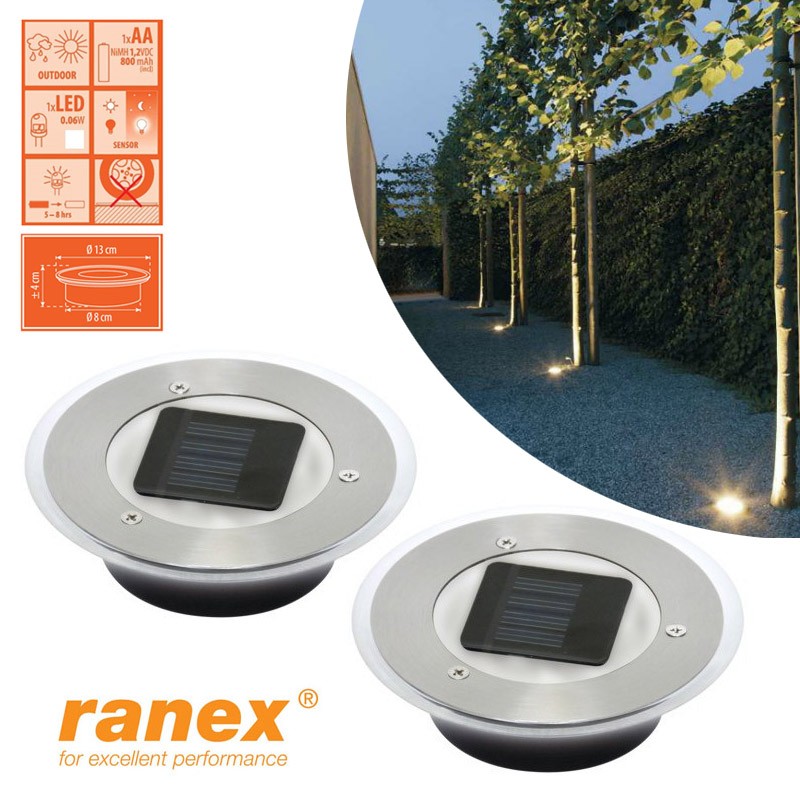 vsdeal.com - Duo-pack Ranex Ronde LED Solar Spot