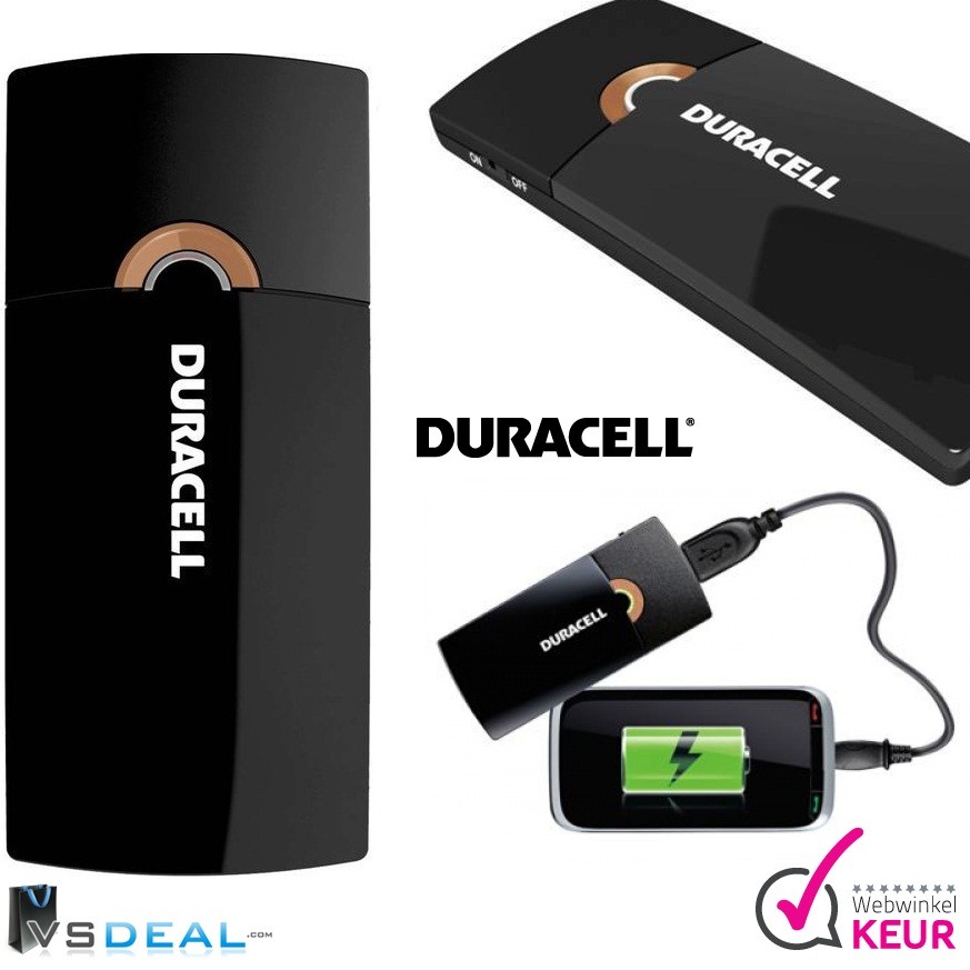 vsdeal.com - DURACELL OPLAADBARE MOBIELE OPLADER 1150 MAH