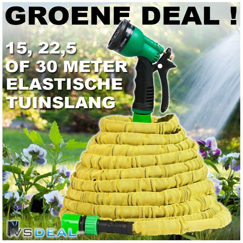 vsdeal.com - Elastische Tuinslang inclusief GRATIS hoge kwaliteit Sproeikop OP=OP