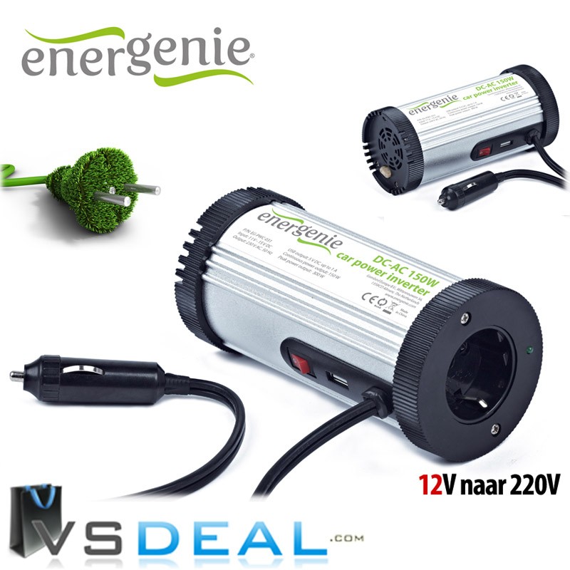 vsdeal.com - Energenie 150W 12V naar 220V omvormer vsdeal.com - Energenie 150W 12V naar 220V omvormer