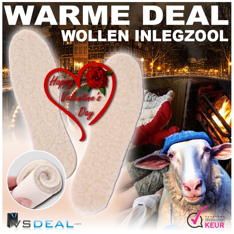 vsdeal.com - EUROKNALLER 100% schapenvacht Inlegzolen voor de koude dagen voor hem & haar OP=OP