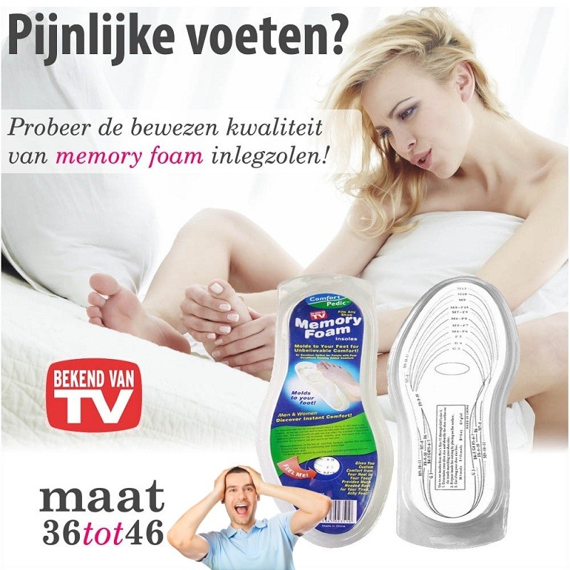 vsdeal.com - Euroknaller Orthopedische Memory Foam Inlegzolen voor hem & haar OP=OP