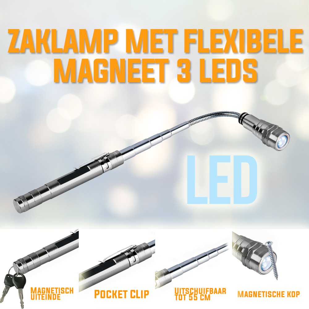vsdeal.com - EUROKNALLER Telescopische zaklamp met flexibele magnetische kop vsdeal.com - EUROKNALLER Telescopische zaklamp met flexibele magnetische kop