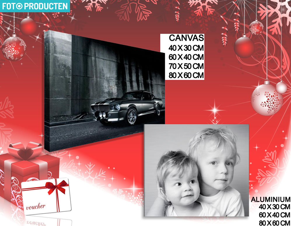 vsdeal.com - Foto op Aluminium of Canvas - Kerst Cadeau Tip