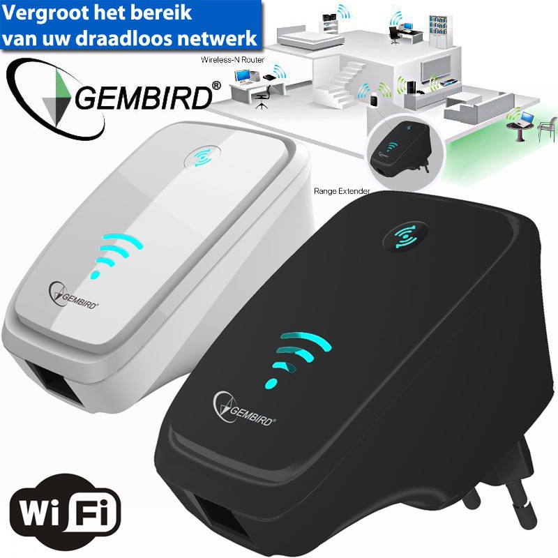 vsdeal.com - Gembird 300Mbps WiFi Repeater | Vergroot én versterk het bereik van je WiFi signaal!