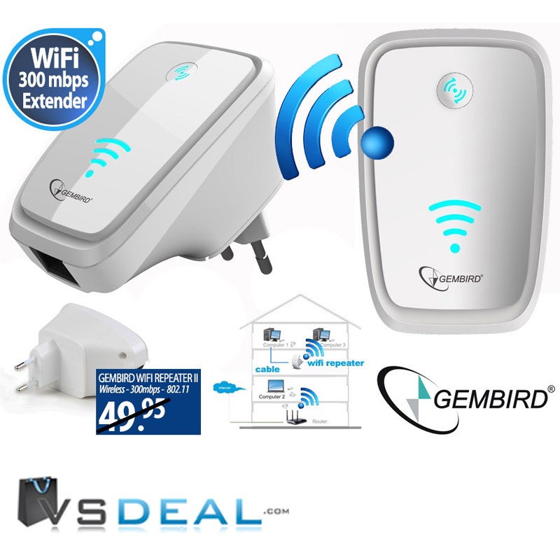 vsdeal.com - Gembird WiFi Range Extender (300mbps)