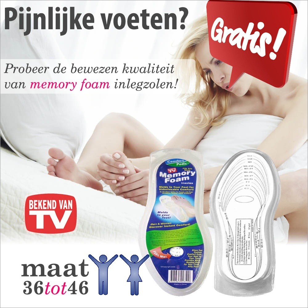 vsdeal.com - Gratis Orthopedische Memory Foam Inlegzolen OP=OP