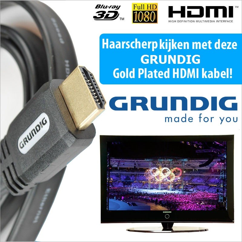 vsdeal.com - Grundig Gold plated Platte HDMI 1.4 kabel vsdeal.com - Grundig Gold plated Platte HDMI 1.4 kabel