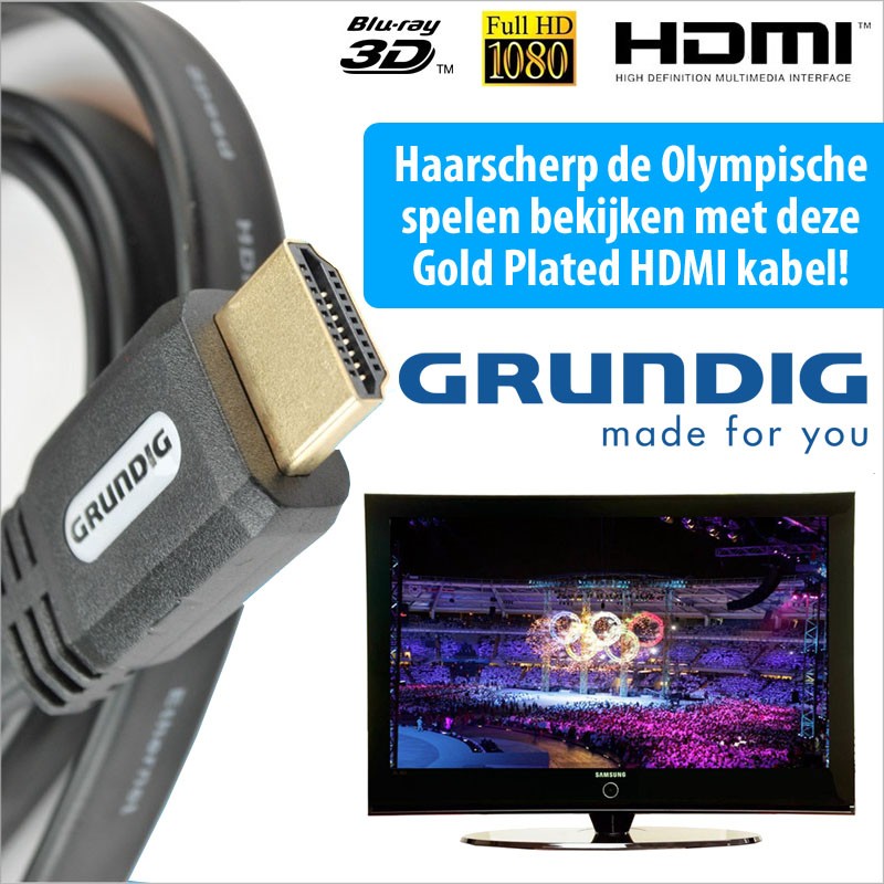 vsdeal.com - Grundig Gold plated Platte HDMI 1.4 Olympische Deal