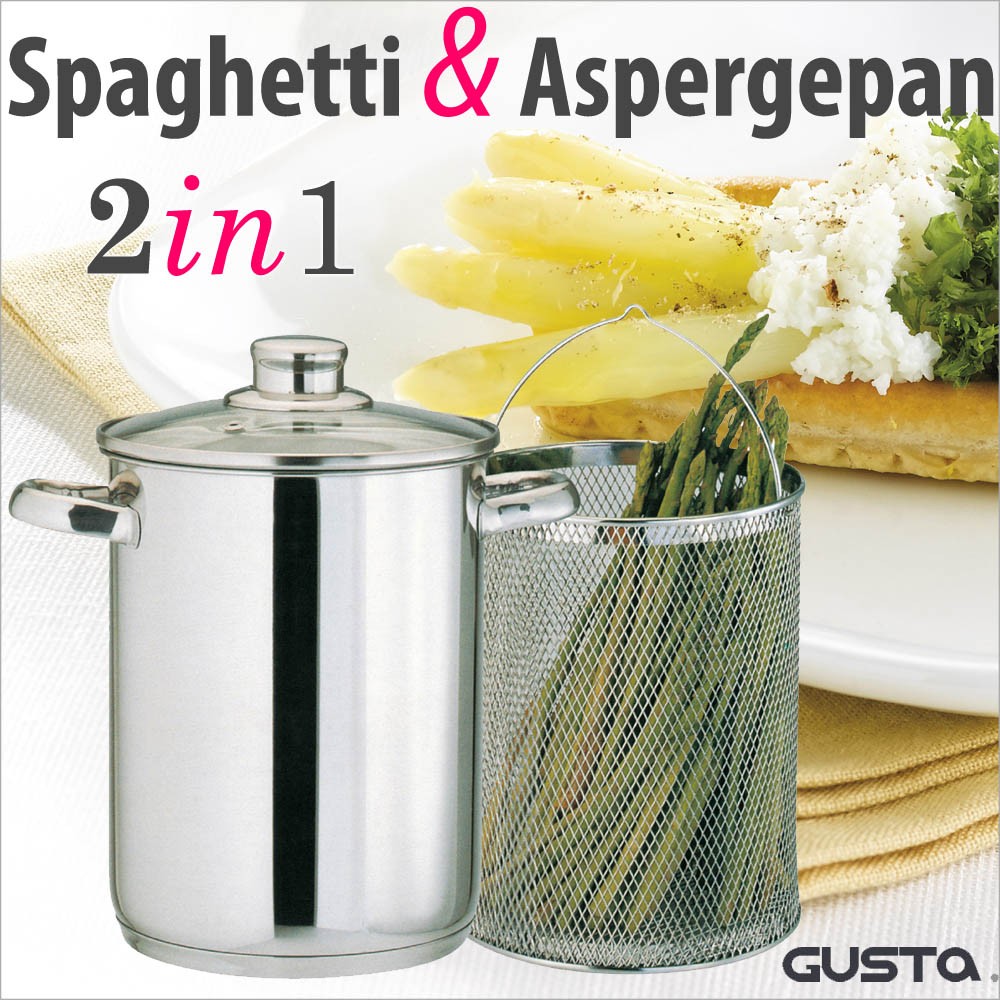 vsdeal.com - Gusta Aspergepan & Spaghettipan in 2 verschillende maten OP=OP vsdeal.com - Gusta Aspergepan & Spaghettipan in 2 verschillende maten OP=OP