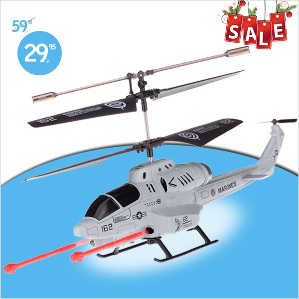 vsdeal.com - Gyro Stealth Flyer R/C Heli met raketten!