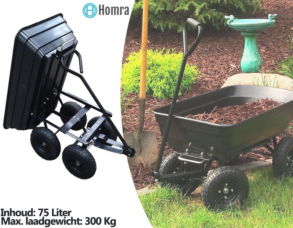 vsdeal.com - Homra Tuinkar (75L) met Kiepbak vsdeal.com - Homra Tuinkar (75L) met Kiepbak