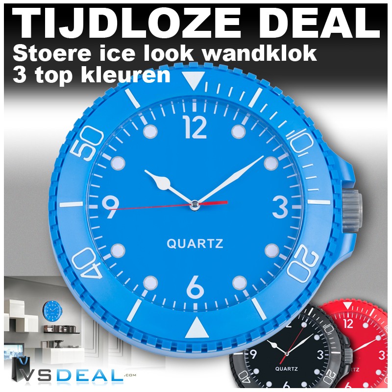 vsdeal.com - Ice Look Wandklok OP=OP