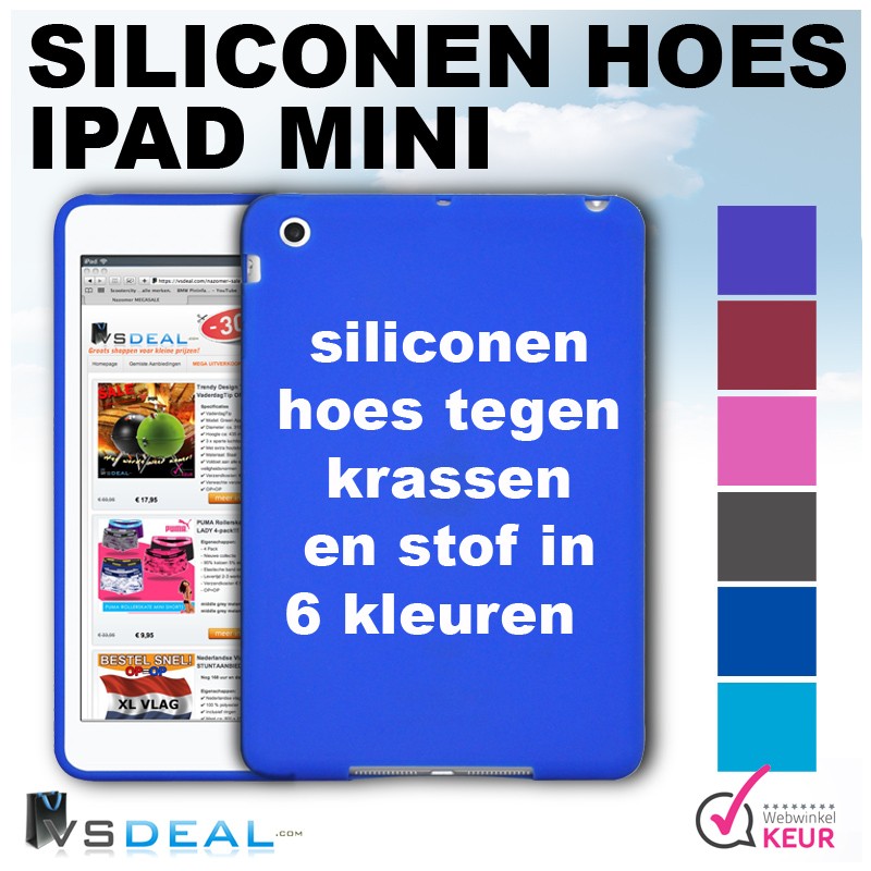 vsdeal.com - iPad Mini Silicone hoes in 6 kleuren vsdeal.com - iPad Mini Silicone hoes in 6 kleuren