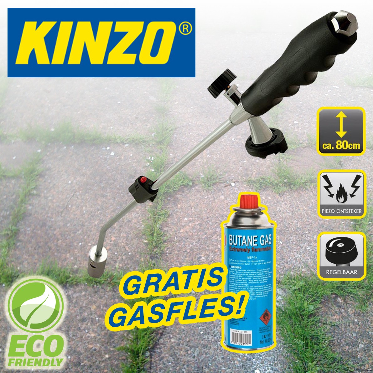 vsdeal.com - Kinzo RVS Onkruidbrander Inclusief Gratis Gas OP=OP