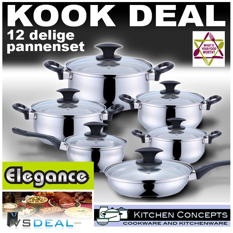 vsdeal.com - Kitchen Concepts Pannenset Elegance 12-delig vsdeal.com - Kitchen Concepts Pannenset Elegance 12-delig
