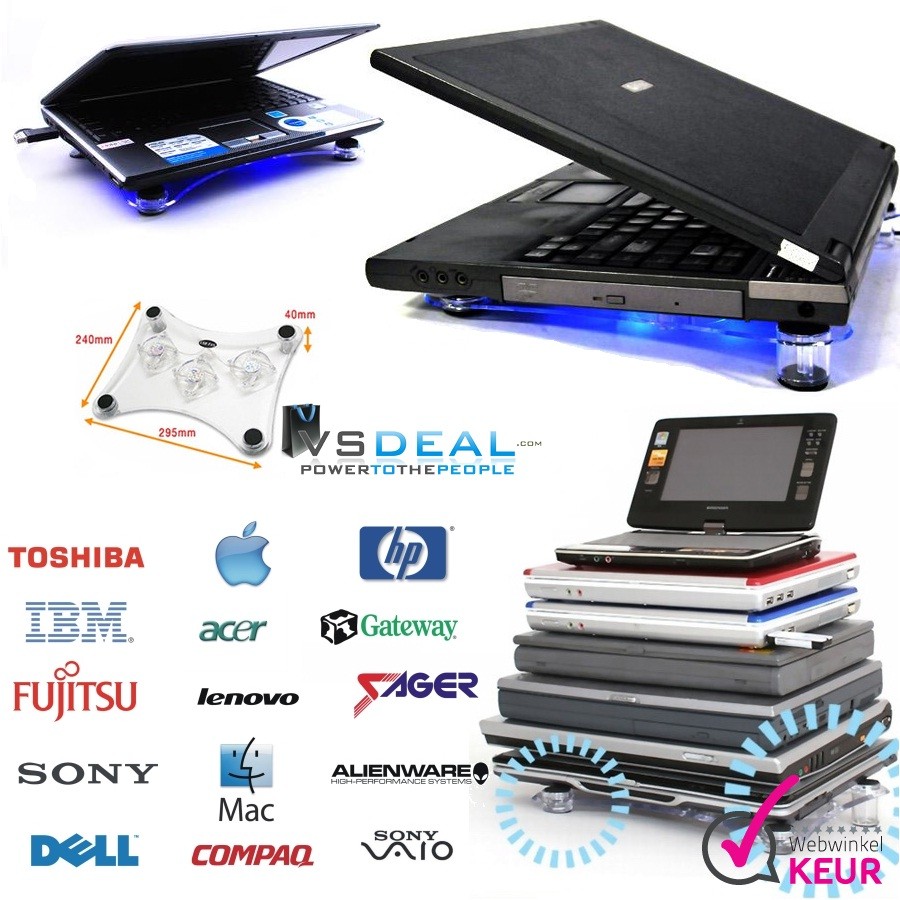 vsdeal.com - Laptop Notebook Cooler met Led verlichting! vsdeal.com - Laptop Notebook Cooler met Led verlichting!