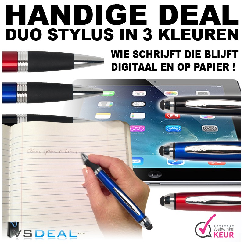 vsdeal.com - Luxe 2-1 StylusTouch-Pen voor touchscreen én normaal gebruik