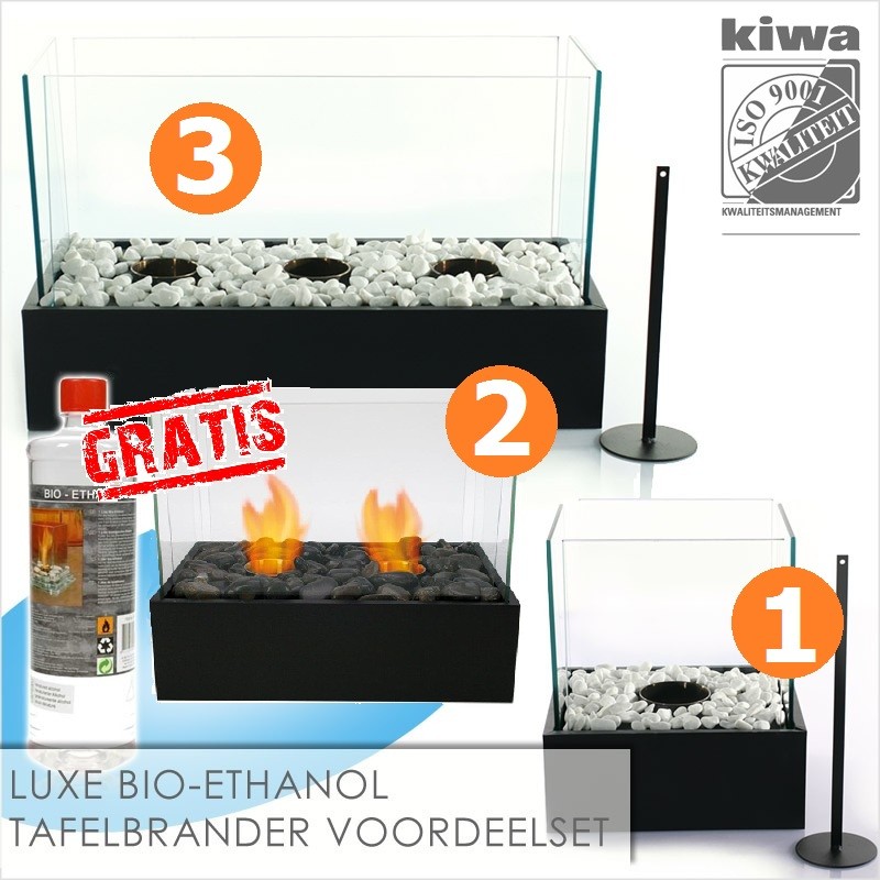 vsdeal.com - Luxe tafelbranders keuze uit 3 modellen. Gratis 1 liter Bio-Ethanol