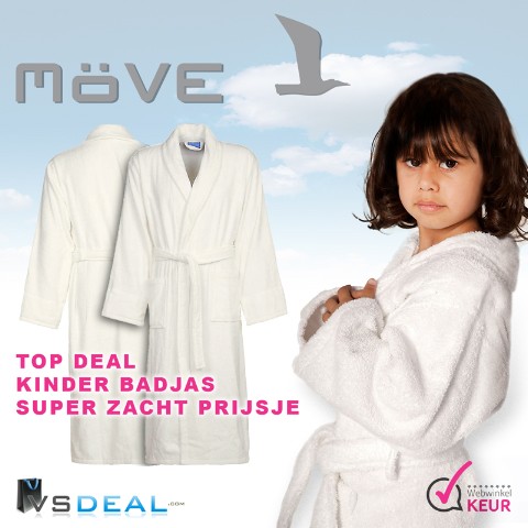 vsdeal.com - Möve Badjas wit voor the kids! vsdeal.com - Möve Badjas wit voor the kids!