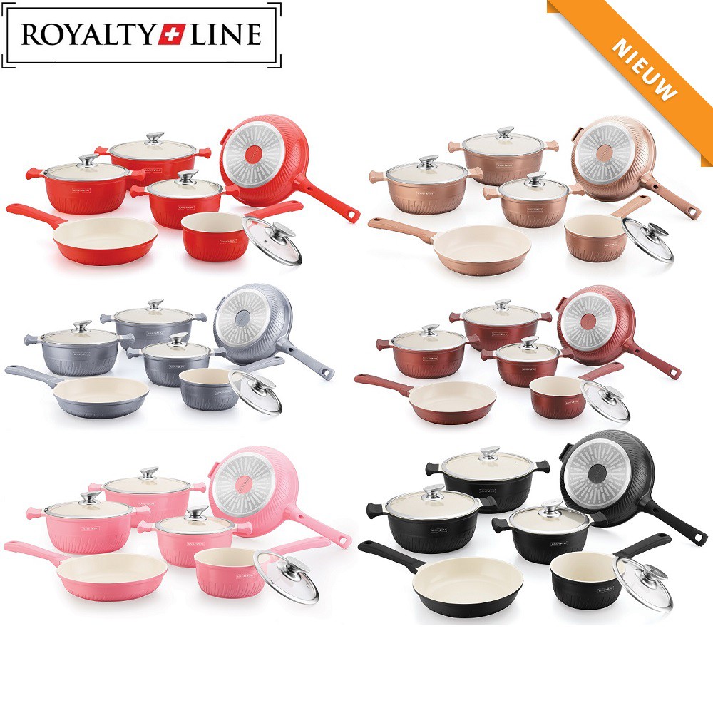 vsdeal.com - NIEUW Royalty Line Switzerland Keramische pannenset in 6 Kleuren