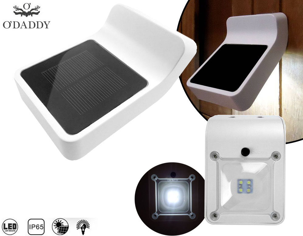vsdeal.com - O'Daddy Witte Kunststof Solar LED Wandlamp vsdeal.com - O'Daddy Witte Kunststof Solar LED Wandlamp