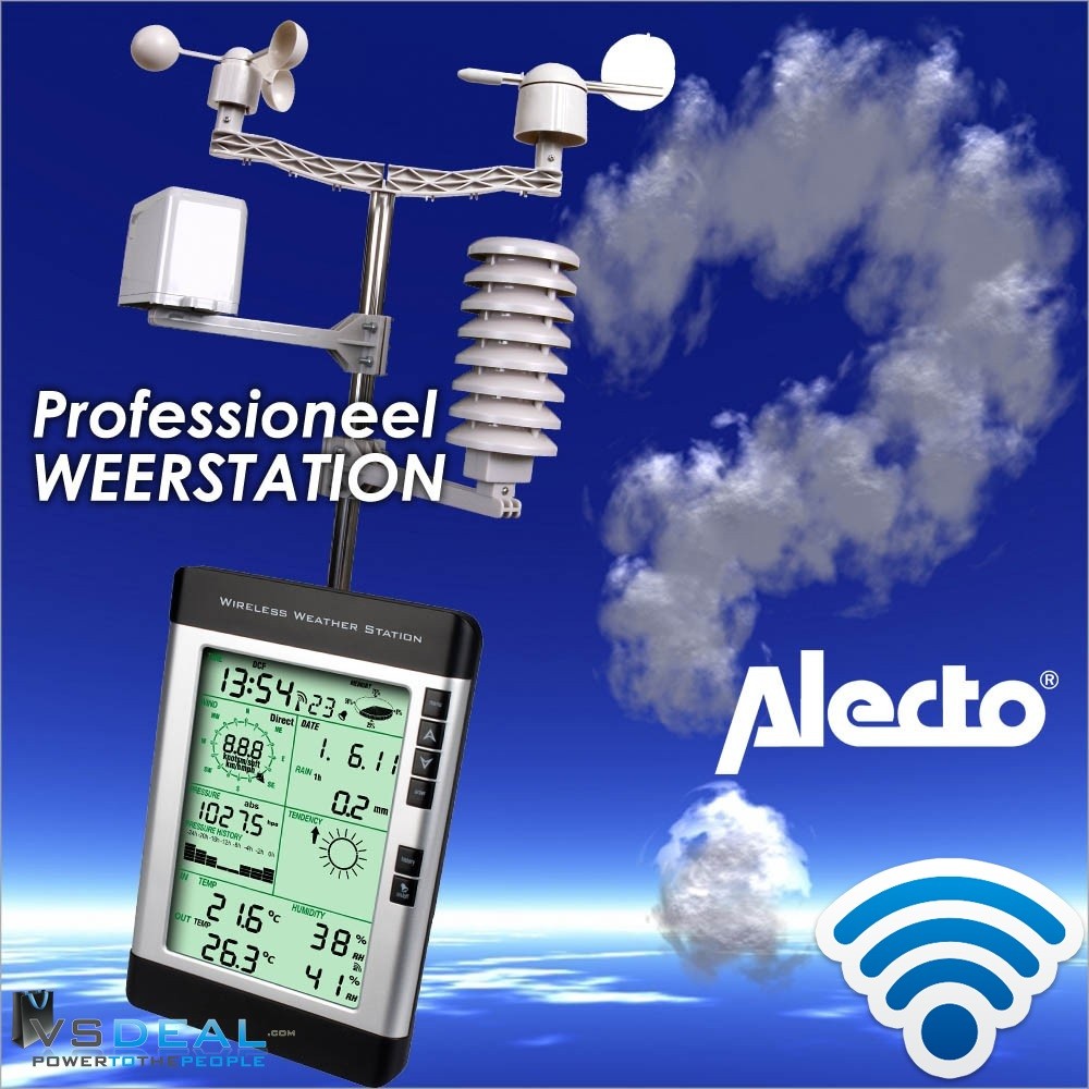 vsdeal.com - Professioneel Draadloos weerstation met regen-, hygro en windmeter OP=OP