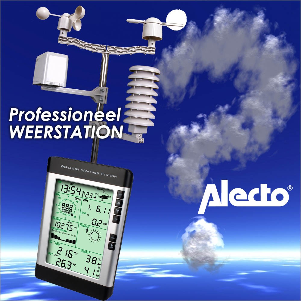 vsdeal.com - Professioneel Draadloos weerstation met regen-, hygro en windmeter