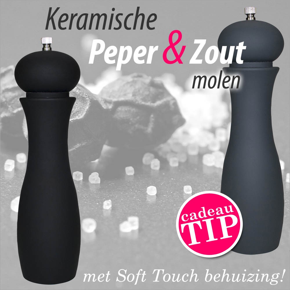 vsdeal.com - Professionele XL Retro Keramische Peper of Zoutmolen