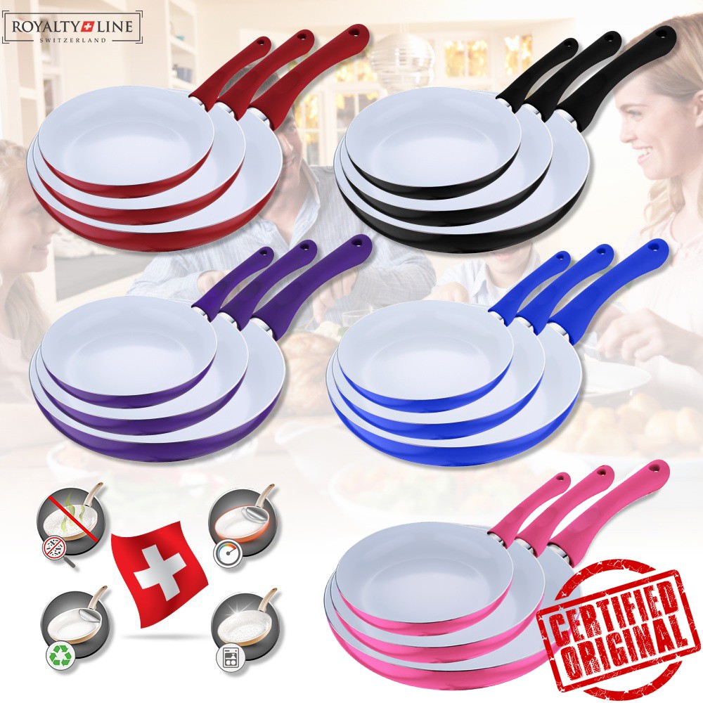 vsdeal.com - Royalty Line 3 delige Keramische Pannenset met Zwitserse precisie OP=PECH vsdeal.com - Royalty Line 3 delige Keramische Pannenset met Zwitserse precisie OP=PECH