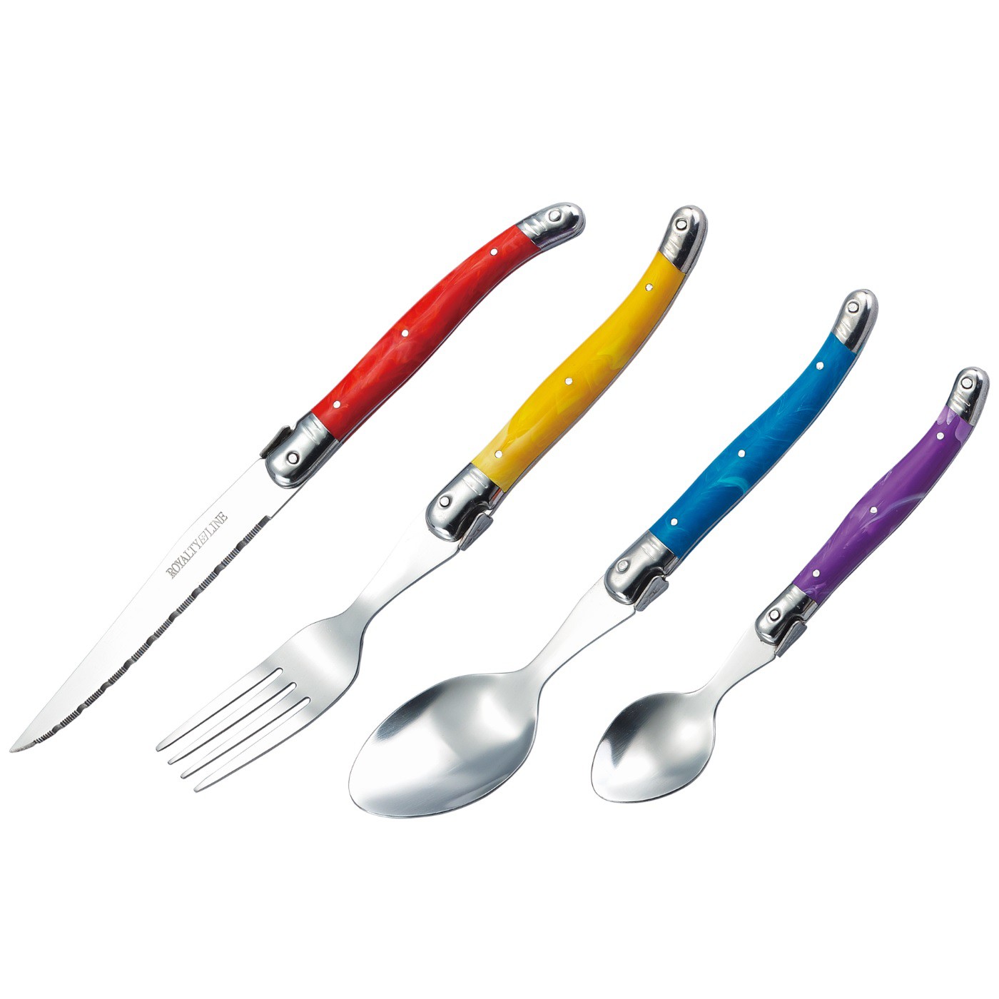 vsdeal.com - Royalty Line bestekset met kleurrijke handgrepen vsdeal.com - Royalty Line bestekset met kleurrijke handgrepen