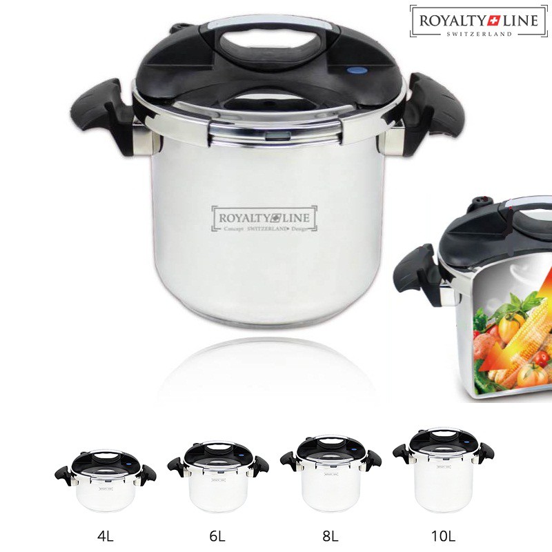 vsdeal.com - Royalty Line Switzerland Snelkookpan in 4 - 6 - 8 en 10 Liter OP=OP