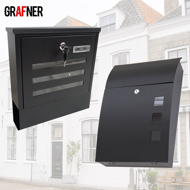 vsdeal.com - RVS Zwarte Design Brievenbus - Keuze uit 2 designs vsdeal.com - RVS Zwarte Design Brievenbus - Keuze uit 2 designs