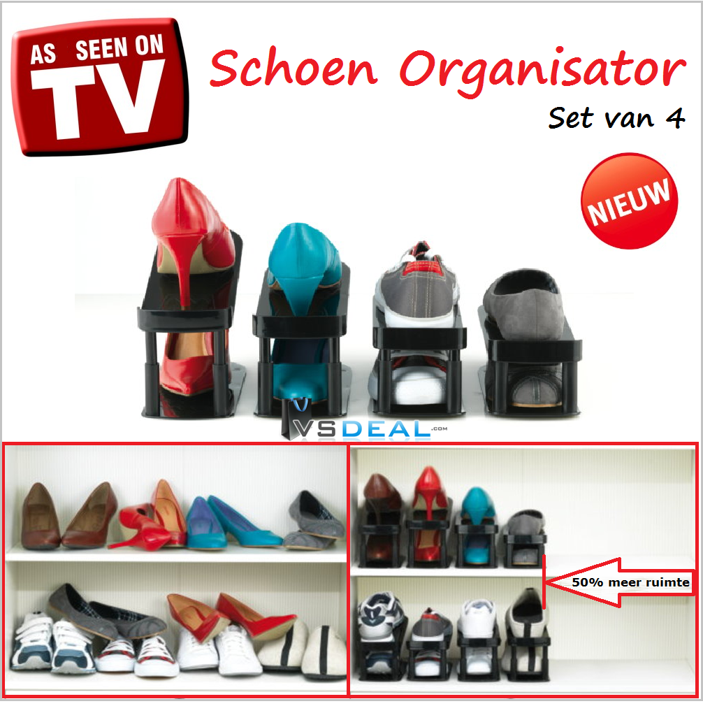 vsdeal.com - Schoen Organisator Set van 4. Lekker Handig vsdeal.com - Schoen Organisator Set van 4. Lekker Handig