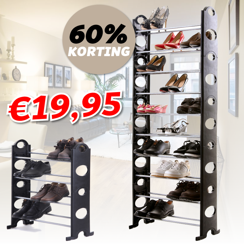 vsdeal.com - Schoenenrek met 10 niveaus voor maximaal 40 paar schoenen OP=OP vsdeal.com - Schoenenrek met 10 niveaus voor maximaal 40 paar schoenen OP=OP