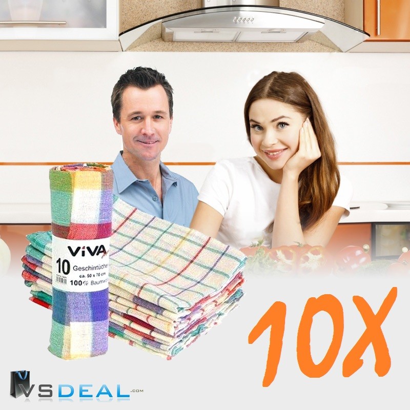 vsdeal.com - Set van 10 Theedoeken van het merk Viva