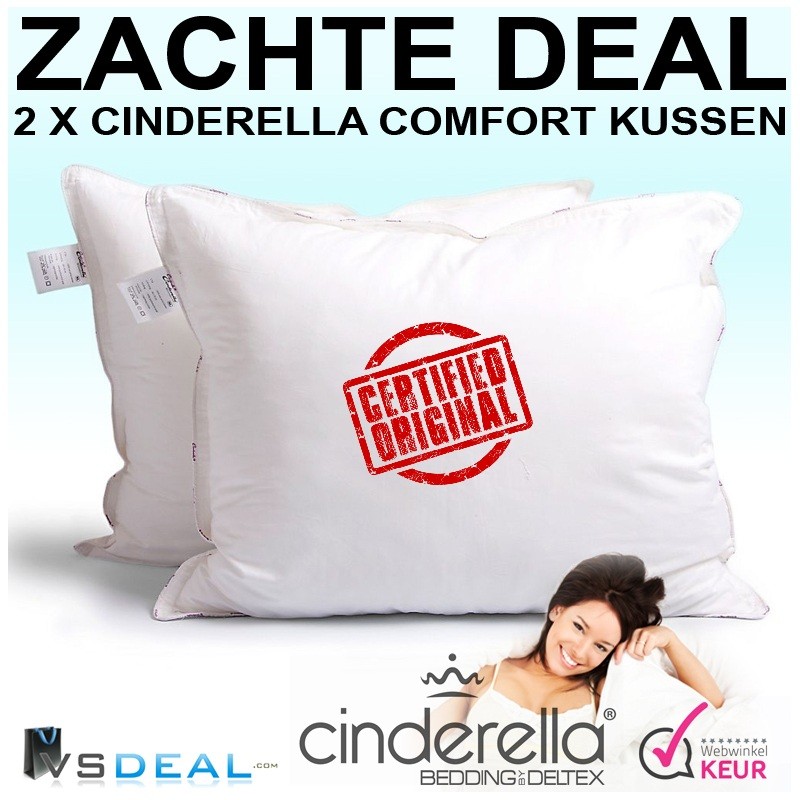 vsdeal.com - Set van 2 Cinderella anti-allergische hoofdkussens