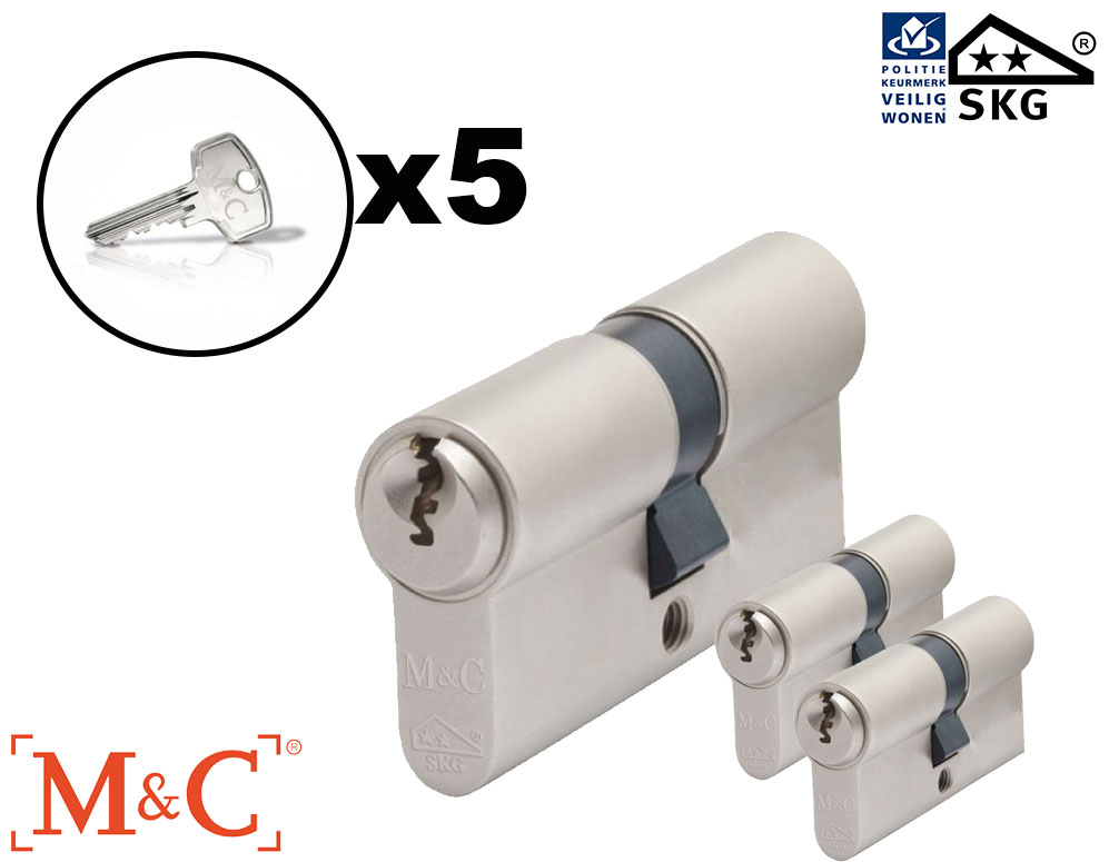 vsdeal.com - Set van 3 M en C SKG Gelijksluitende Veiligheidscilinders met 5 Sleutels vsdeal.com - Set van 3 M en C SKG Gelijksluitende Veiligheidscilinders met 5 Sleutels