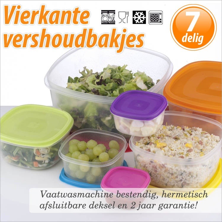 vsdeal.com - Set van 7 Vershoudbakjes Rainbow OP=OP