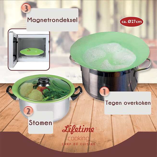 vsdeal.com - Siliconen Spatscherm 3in 1 | Voorkom spatten en overkoken!