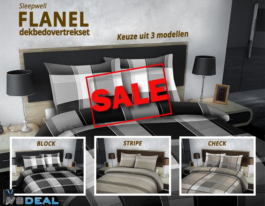 vsdeal.com - Sleepwell Flanel Dekbedovertrekset Op=Op vsdeal.com - Sleepwell Flanel Dekbedovertrekset Op=Op
