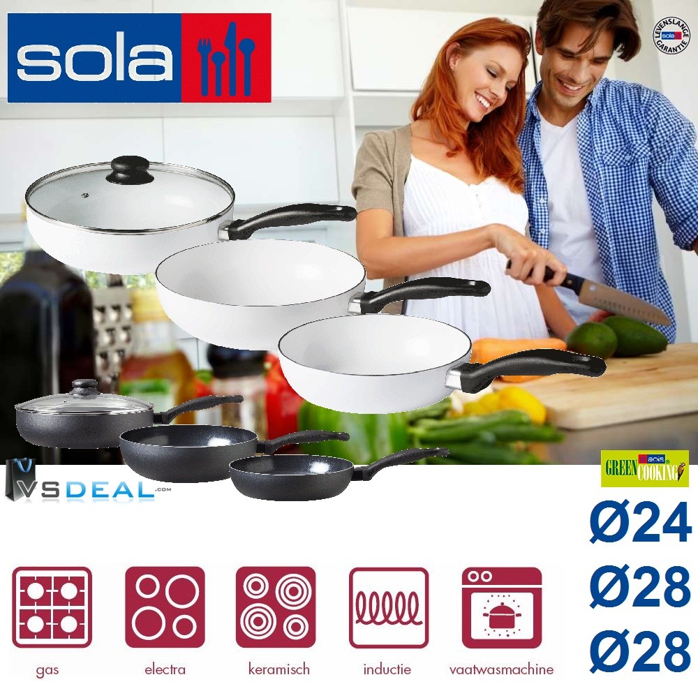 vsdeal.com - Sola 4 delige Keramische Pannenset OP=OP