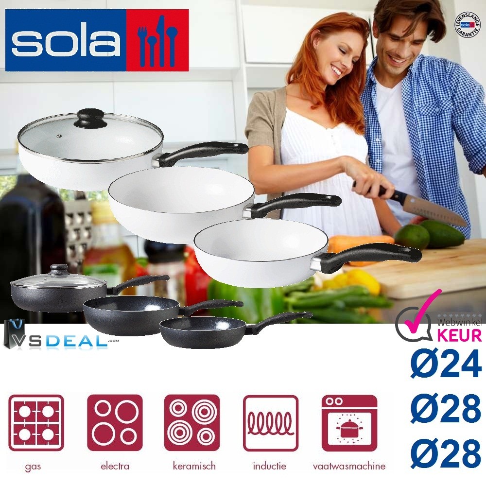 vsdeal.com - Sola 4 of 7 delige Keramische Pannenset OP=OP