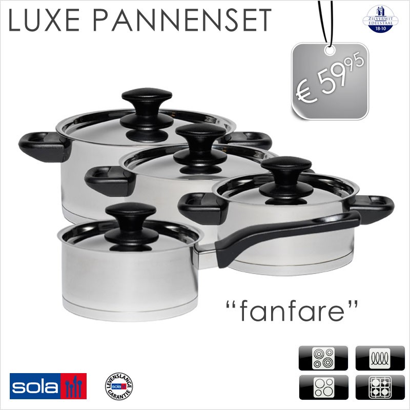 vsdeal.com - Sola Pannenset Fanfare 4-delig vsdeal.com - Sola Pannenset Fanfare 4-delig