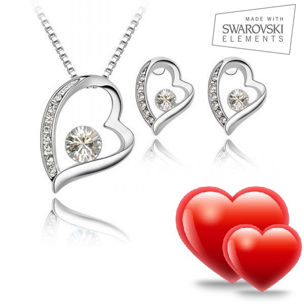 vsdeal.com - Swarovski Elements Design set: Ketting & Hanger + Oorstekers Valentijnsdag Tip!