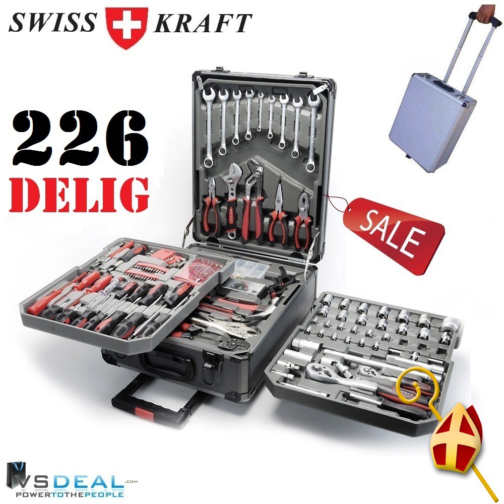 vsdeal.com - SWISS KRAFT 226-delige Klusserstrolley OP=OP vsdeal.com - SWISS KRAFT 226-delige Klusserstrolley OP=OP
